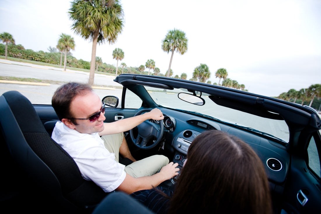 a person driving a car